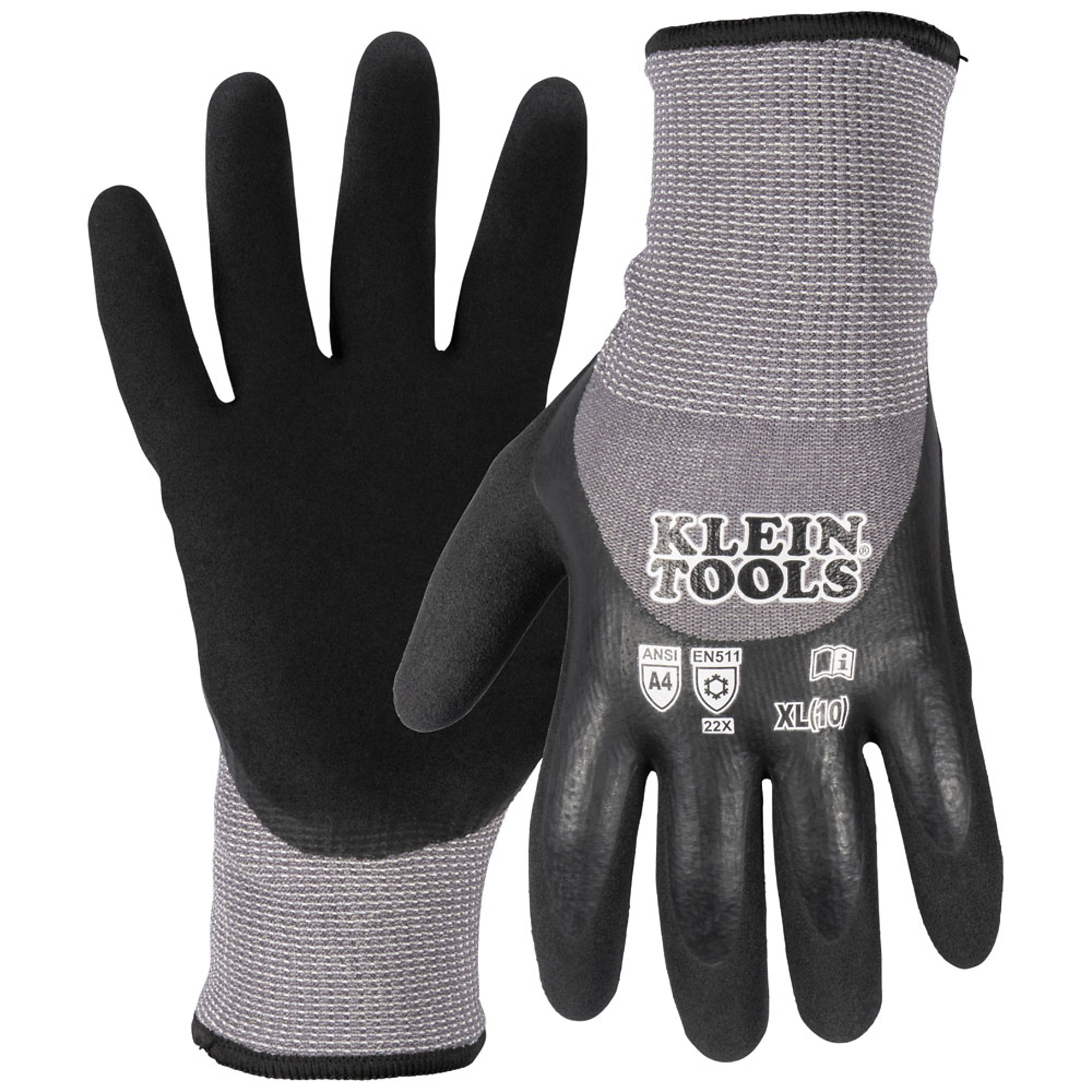 Klein Tools Winter Knit Dipped Gloves, Cut Level A4, Touchscre